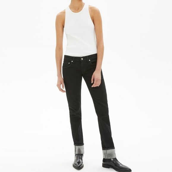 Helmut Lang Black Femme Lo Cigarette Jeans 26 NWT - Picture 1 of 6